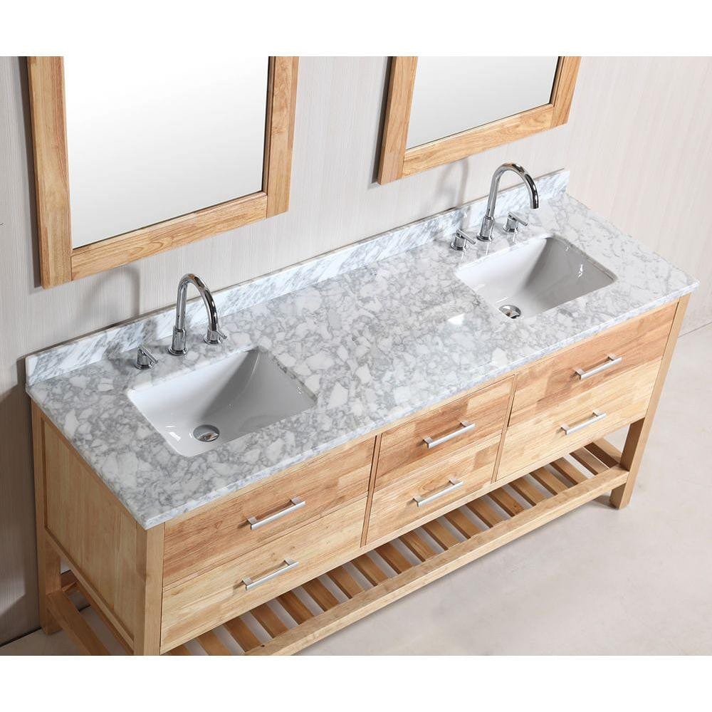 Design Element DEC077B-O | London Cambridge 72" Double Sink Vanity Set in Oak Finish