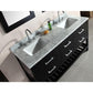 Design Element DEC077C | London Cambridge 61" Double Sink Vanity Set in Espresso with Open Bottom