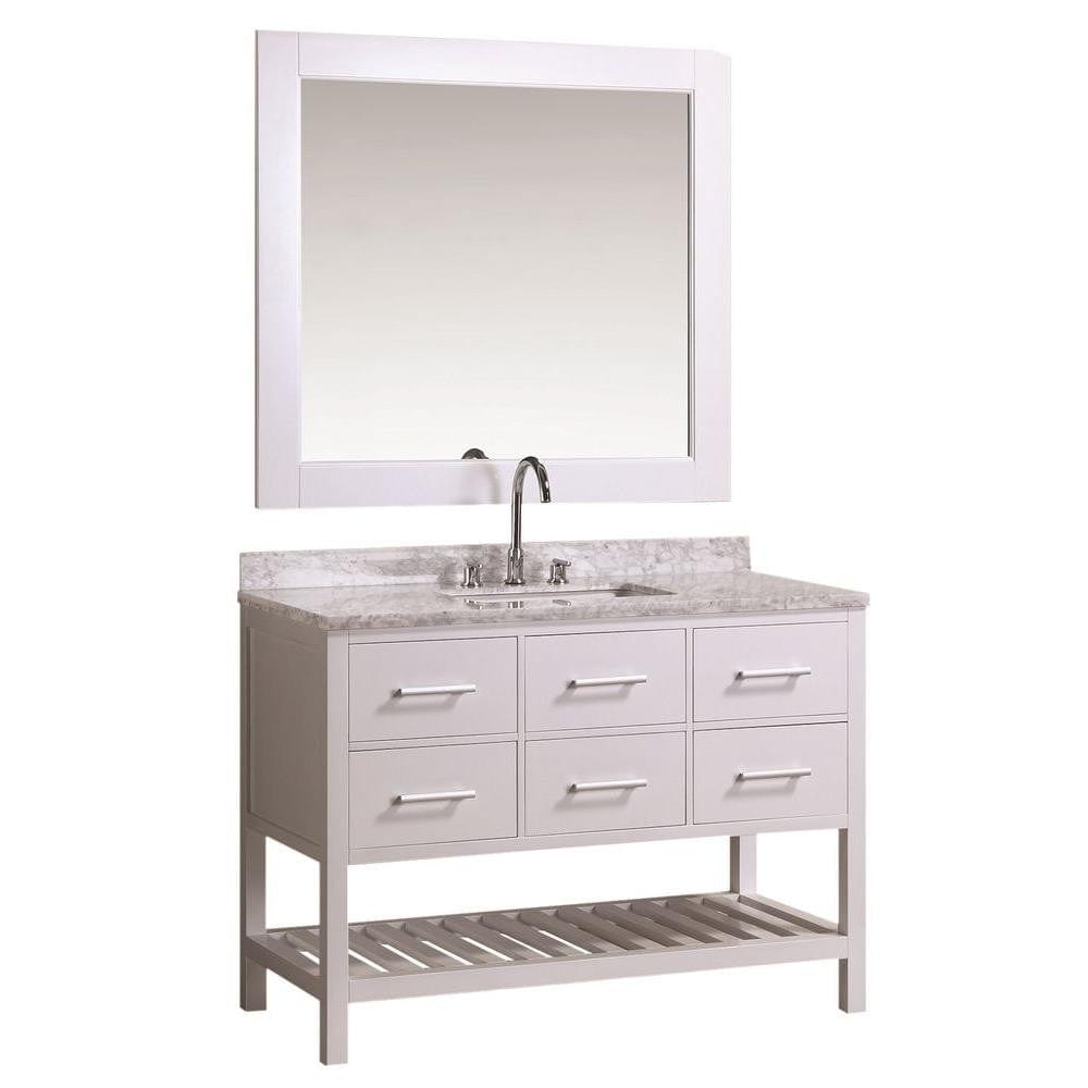 Design Element DEC077D-W-48 | London 48" Single Sink Vanity Set in White Finish