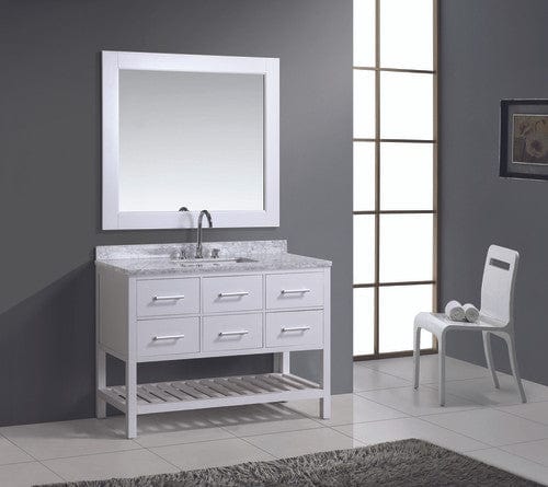 Design Element DEC077D-W-48 | London 48" Single Sink Vanity Set in White Finish