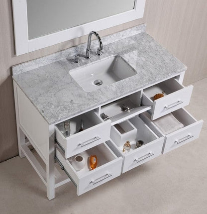 Design Element DEC077D-W-48 | London 48" Single Sink Vanity Set in White Finish