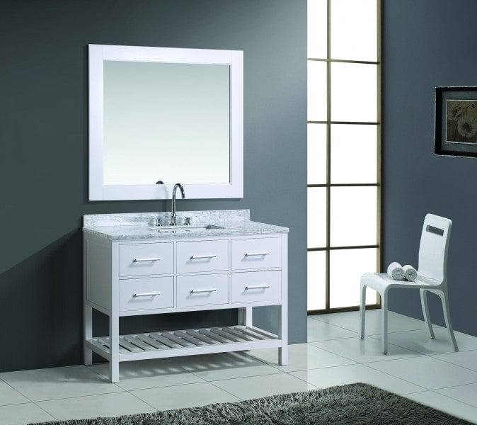 Design Element DEC077D-W-48 | London Cambridge 48" Single Sink Vanity Set in White Finish