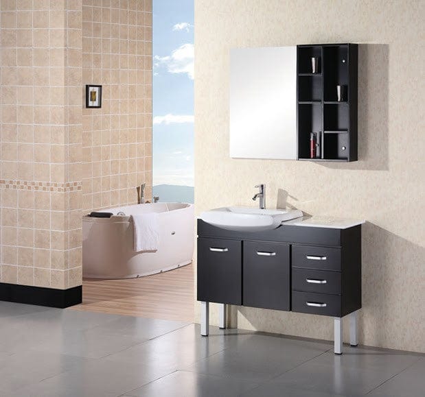 Design Element DEC078A | Belini 46" Double Sink Vanity Set in Espresso