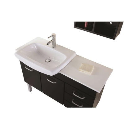 Design Element DEC078A | Belini 46" Double Sink Vanity Set in Espresso