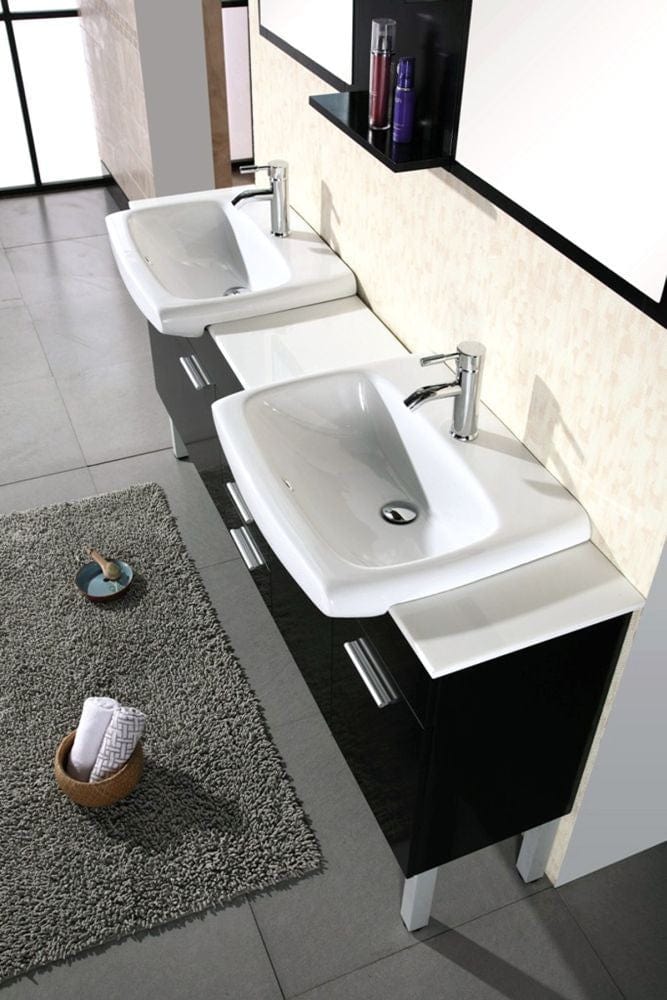 Design Element DEC078B | Belini 72" Double Sink Vanity Set in Espresso