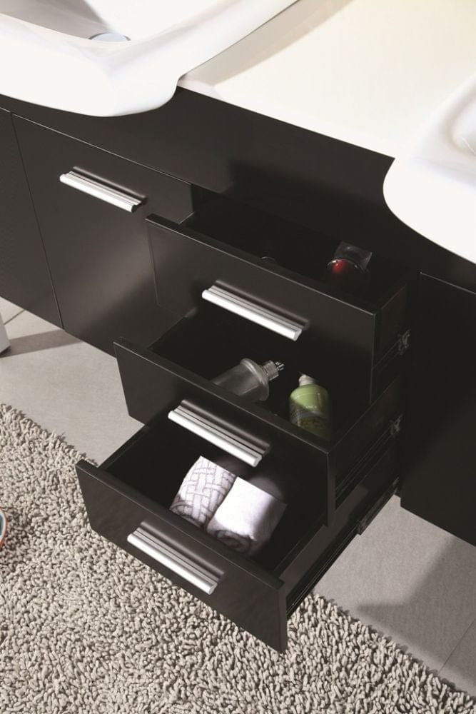 Design Element DEC078B | Belini 72" Double Sink Vanity Set in Espresso