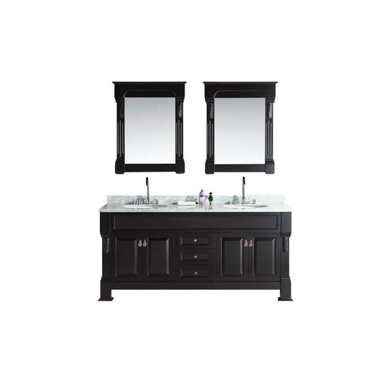 Marcos 72" Double Sink Vanity Set with Carrara White