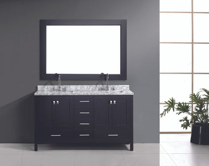 Design Element DEC082A | London 60" Double Sink Vanity Set in Espresso Finish