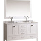 Design Element DEC082A-W | London 60" Double Sink Vanity Set in White Finish