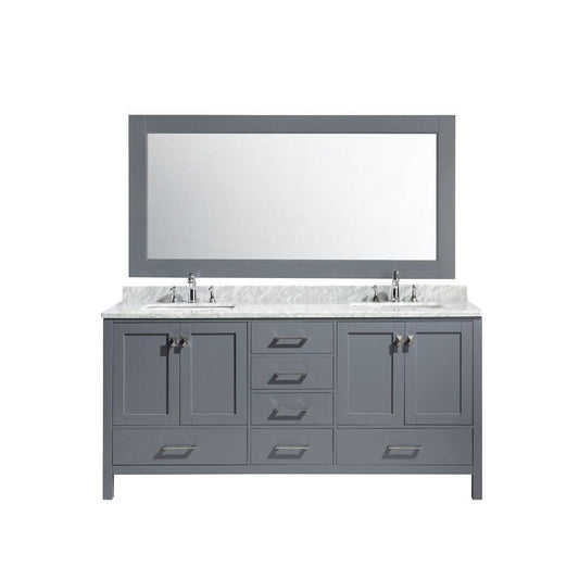 London 72" Double Sink Vanity Set in Gray Finish