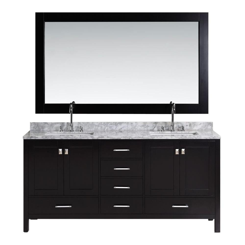 London 72" Double Sink Vanity Set in Espresso Finish