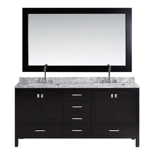 London 72" Double Sink Vanity Set in Espresso Finish