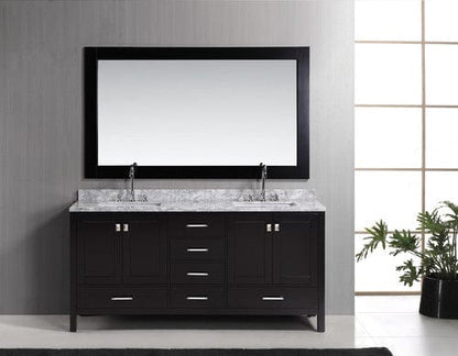 Design Element DEC082B | London 72" Double Sink Vanity Set in Espresso Finish