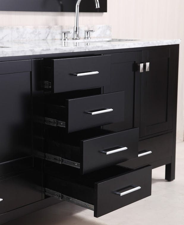 Design Element DEC082B | London 72" Double Sink Vanity Set in Espresso Finish