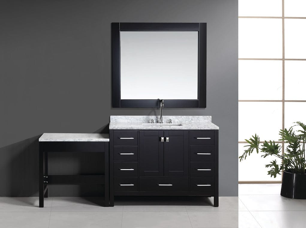 Design Element DEC082C_MUT | London 48" Single Sink Vanity Set in Espresso Finish One Make-up table in Espresso Finish