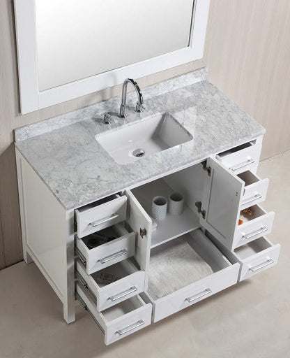 Design Element DEC082C-W | London 48" Single Sink Vanity Set in White Finish