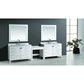 Design Element DEC082C-Wx2_MUT-W | Two London Hyde 48" Single Sink Vanity Set in White Finish with One Make-up table in White