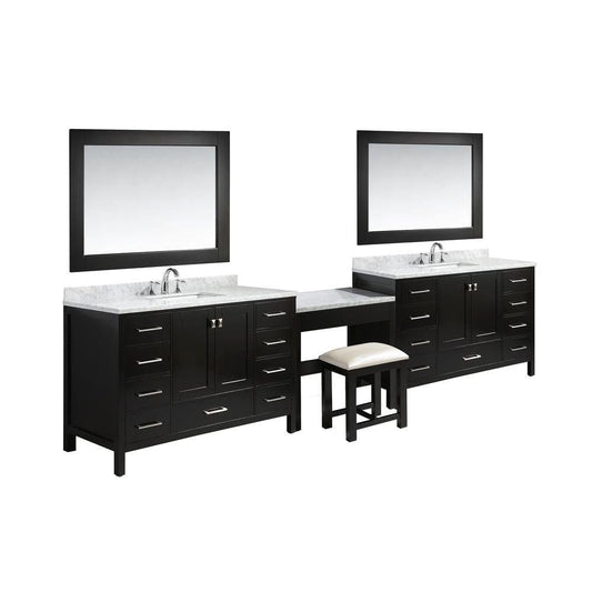 Design Element DEC082Dx2_MUT | London 84" Single Sink Vanity Set in Espresso Finish