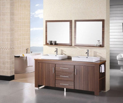 Design Element DEC083D-L | Washington 72" Double Sink Vanity Set in Espresso