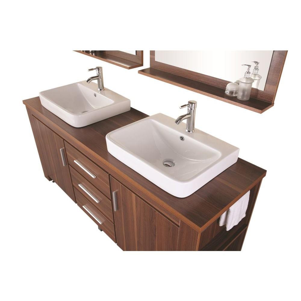 Design Element DEC083D-L | Washington 72" Double Sink Vanity Set in Espresso