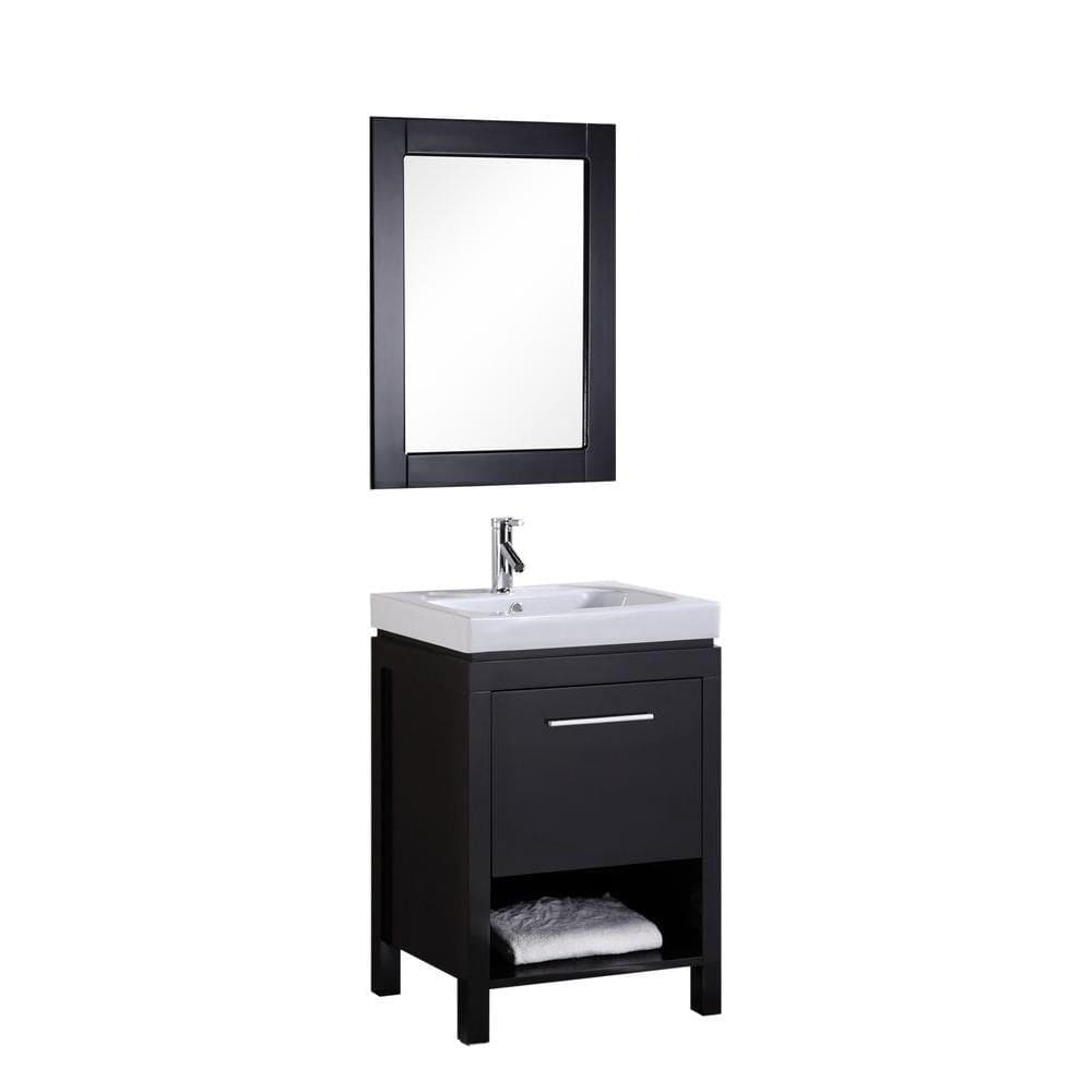 Design Element DEC091A | New York 24" Single Sink Vanity Set in Espresso