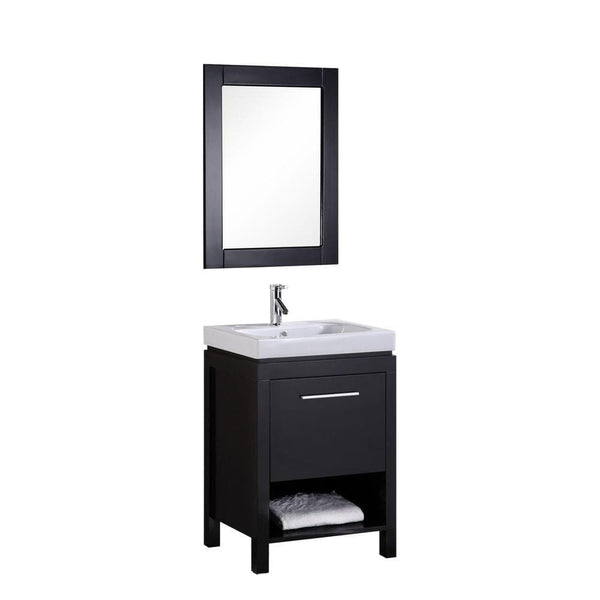 Design Element DEC091A | New York 24 Single Sink Vanity Set in Espresso