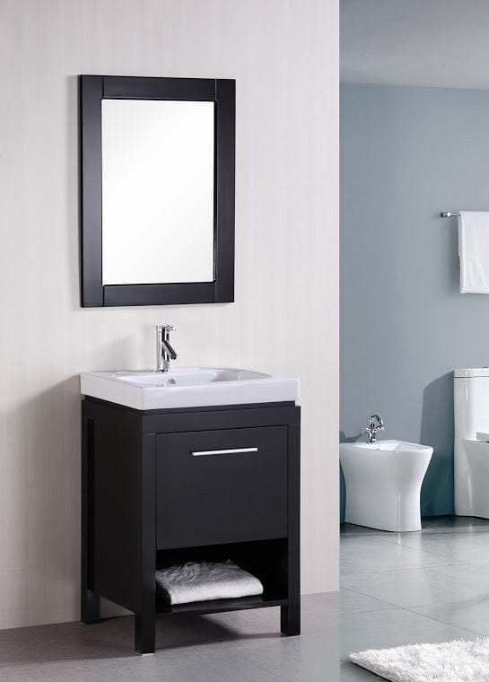 Design Element DEC091A | New York 24" Single Sink Vanity Set in Espresso