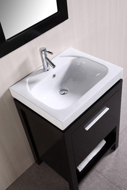 Design Element DEC091A | New York 24" Single Sink Vanity Set in Espresso