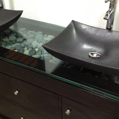 Design Element DEC105-60 | Oasis 60" Double Sink Vanity Set in Espresso with Mirror