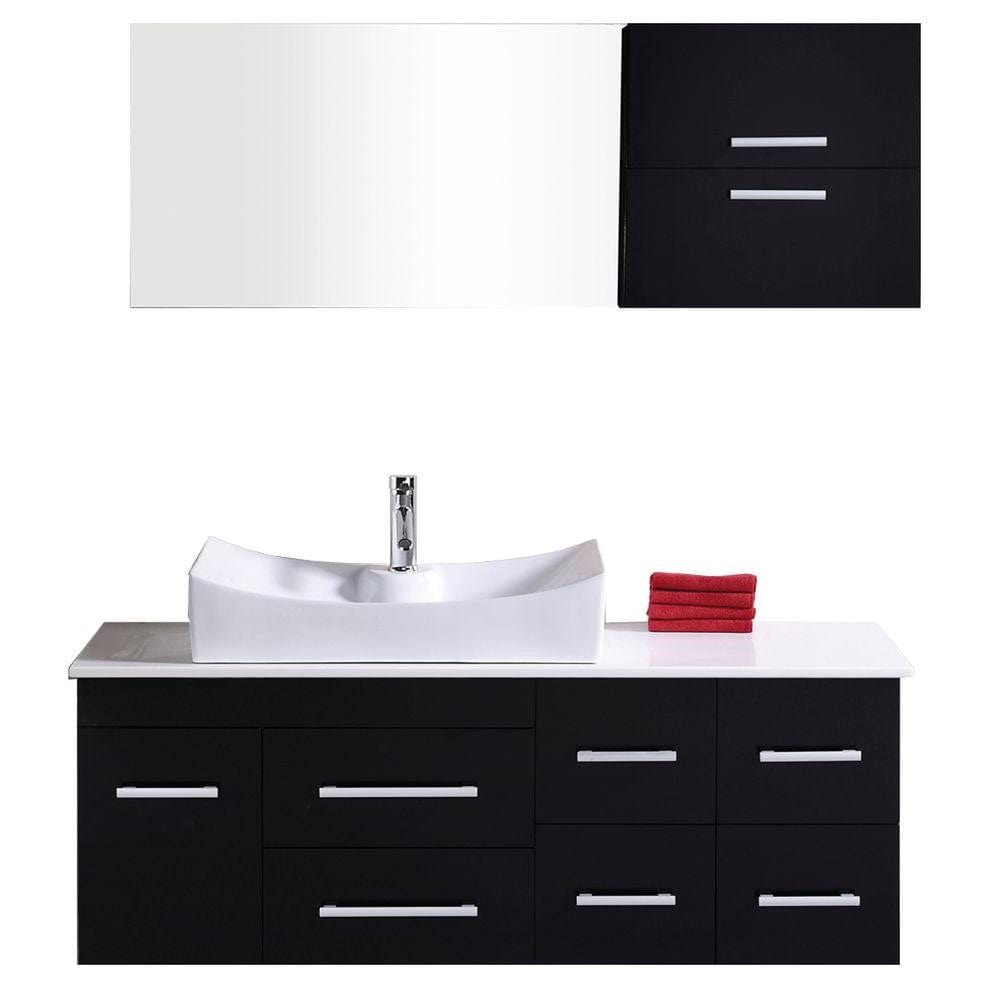 Design Element DEC1101 | Springfield 53" Single Sink - Wall Mount Vanity Set in Espresso