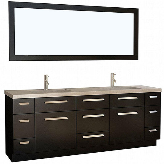 Design Element J84-DS | Moscony 84 Double Sink Vanity Set in Espresso