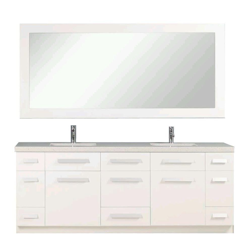 Design Element J84-DS-W | Moscony 84" Double Sink Vanity Set in White