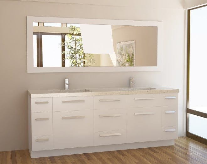 Design Element J84-DS-W | Moscony 84" Double Sink Vanity Set in White