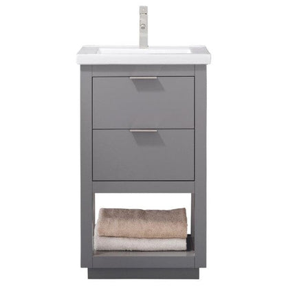 Design Element Klein 20" Gray Modern Single Sink Vanity