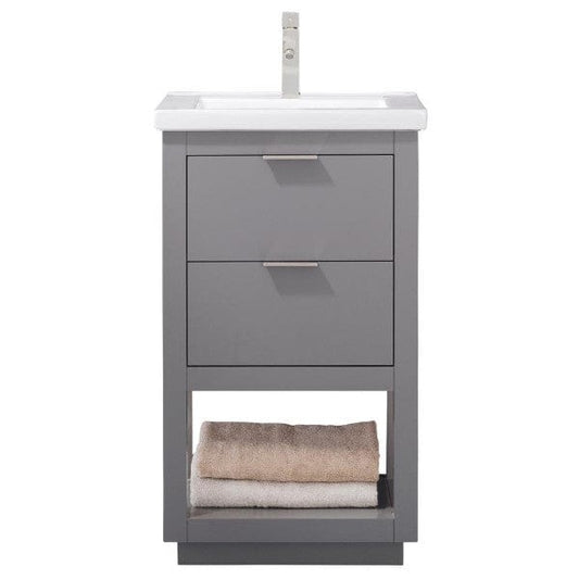 Design Element Klein 20" Gray Modern Single Sink Vanity