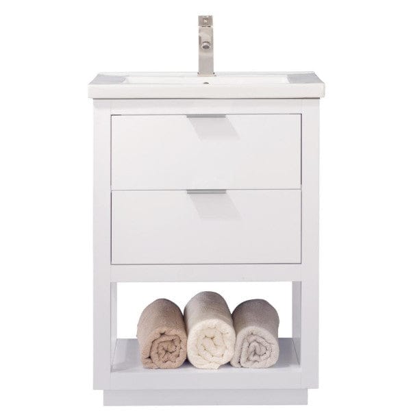 Design Element Klein 24" White Modern Single Sink Vanity