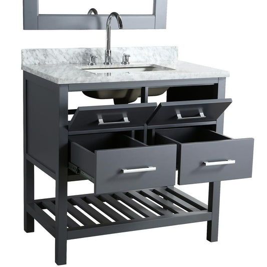 Design Element London Cambridge 36" Single Sink Vanity Set in Gray