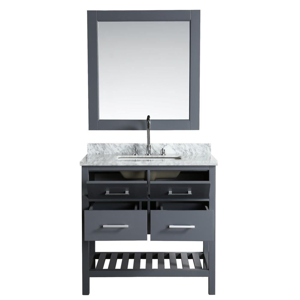 Design Element London Cambridge 36" Single Sink Vanity Set in Gray