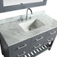 Design Element London Cambridge 48" Vanity in Gray w/ Carrara Marble Countertop | Square Basin