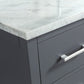 Design Element London Cambridge 48" Vanity in Gray w/ Carrara Marble Countertop | Square Basin