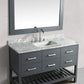 Design Element London Cambridge 54" Single Sink Vanity Set in Gray w/ Marble Top | DEC077H-G-WT