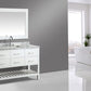 Design Element London Cambridge 54" Single Sink Vanity Set in White w/ Marble Top | DEC077H-W-WT
