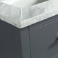 Design Element London Cambridge 72" Vanity in Gray w/ Carrera Marble Countertop | Square Basin