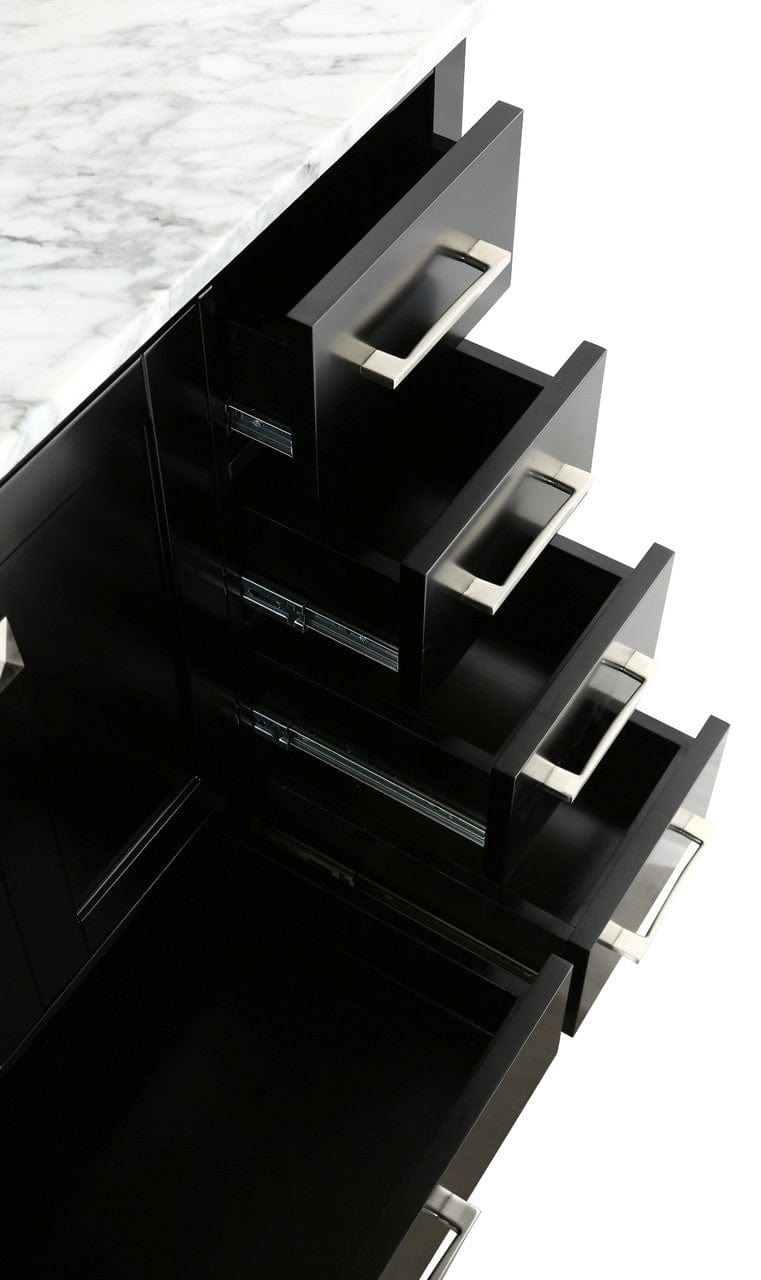 Design Element London Hyde 36" Vanity in Espresso w/ Carrara Marble Countertop | Square Basin