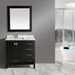 Design Element London Hyde 36" Vanity in Espresso w/ Marble Top and Mirror | DEC082F-E-WT