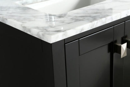 Design Element London Hyde 36" Vanity in Espresso w/ Marble Top and Mirror | DEC082F-E-WT