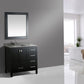 Design Element London 36" Vanity in Espresso w/ Quartz Top in Gray and Mirror | DEC082F-E-GT