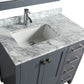 Design Element London Hyde 36" Vanity in Gray w/ Carrara Marble Countertop | Square Basin