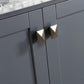 Design Element London Hyde 36" Vanity in Gray w/ Carrara Marble Countertop | Square Basin