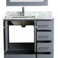 Design Element London Hyde 36" Vanity in Gray w/ Marble Top and Mirror | DEC082F-G-WT